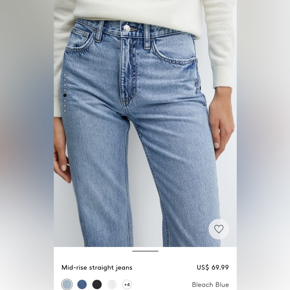 MANGO Mid Rise Straight Jeans